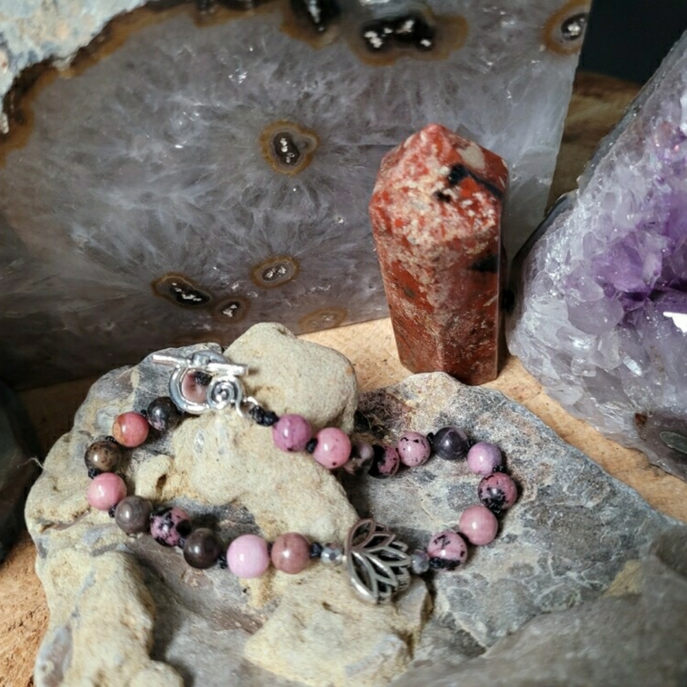 Handmade Rhodonite bracelet - Picture 2 of 4